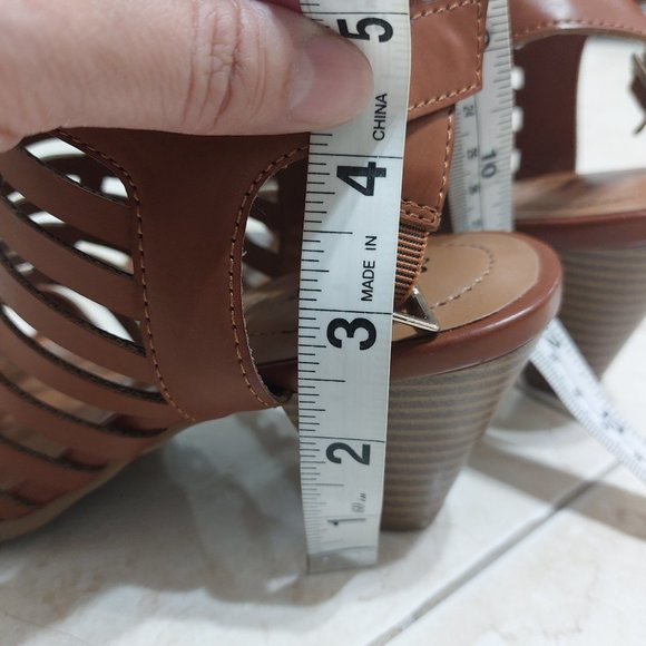 STYLE & CO Women's Haileyy Shooties Sandals Heels COGNAC Brown Chic Trendy Style - Picture 7 of 13